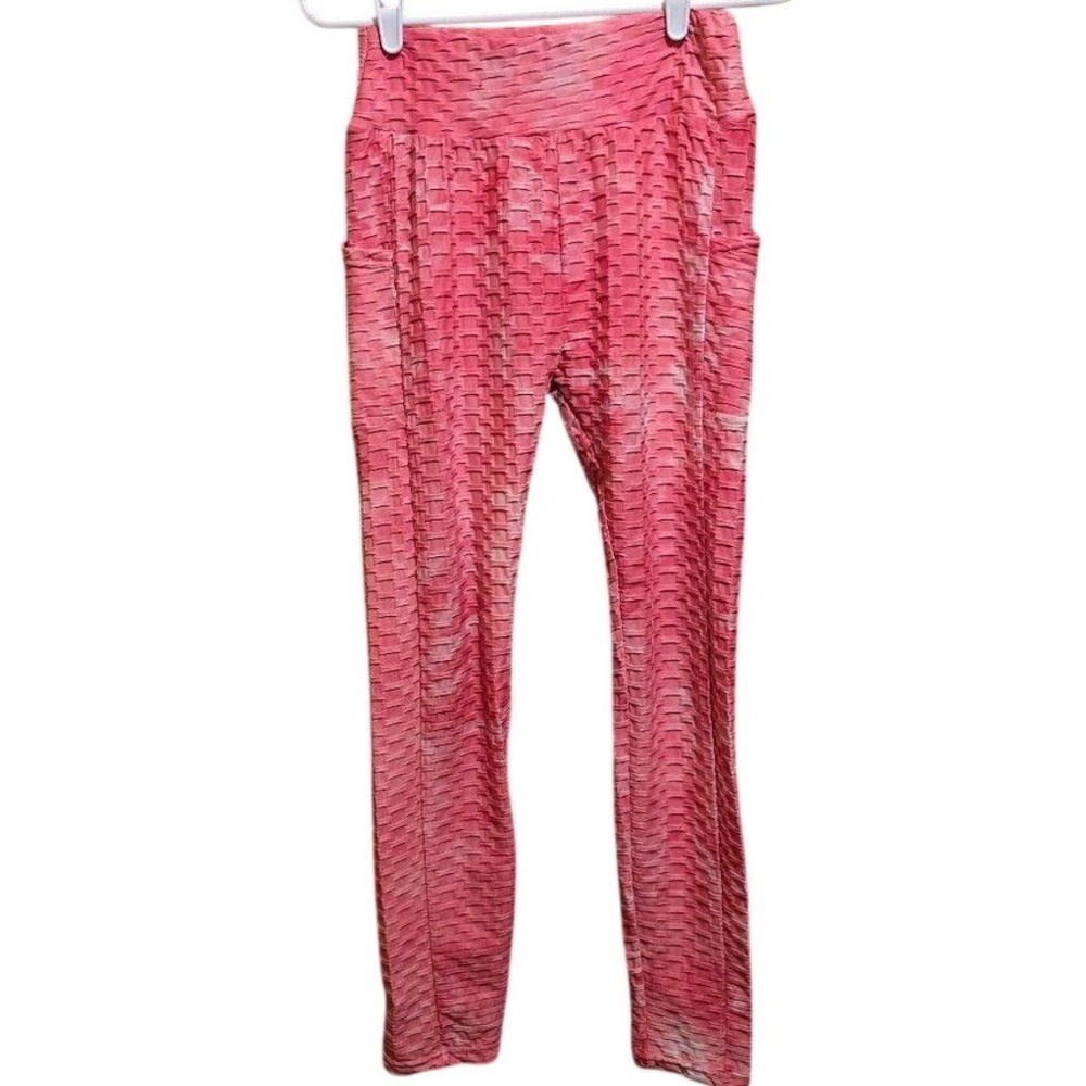 Ookie & Lala high waist stretchy Anti Cellulite Lifting Scrunch Leggings Pink M‎